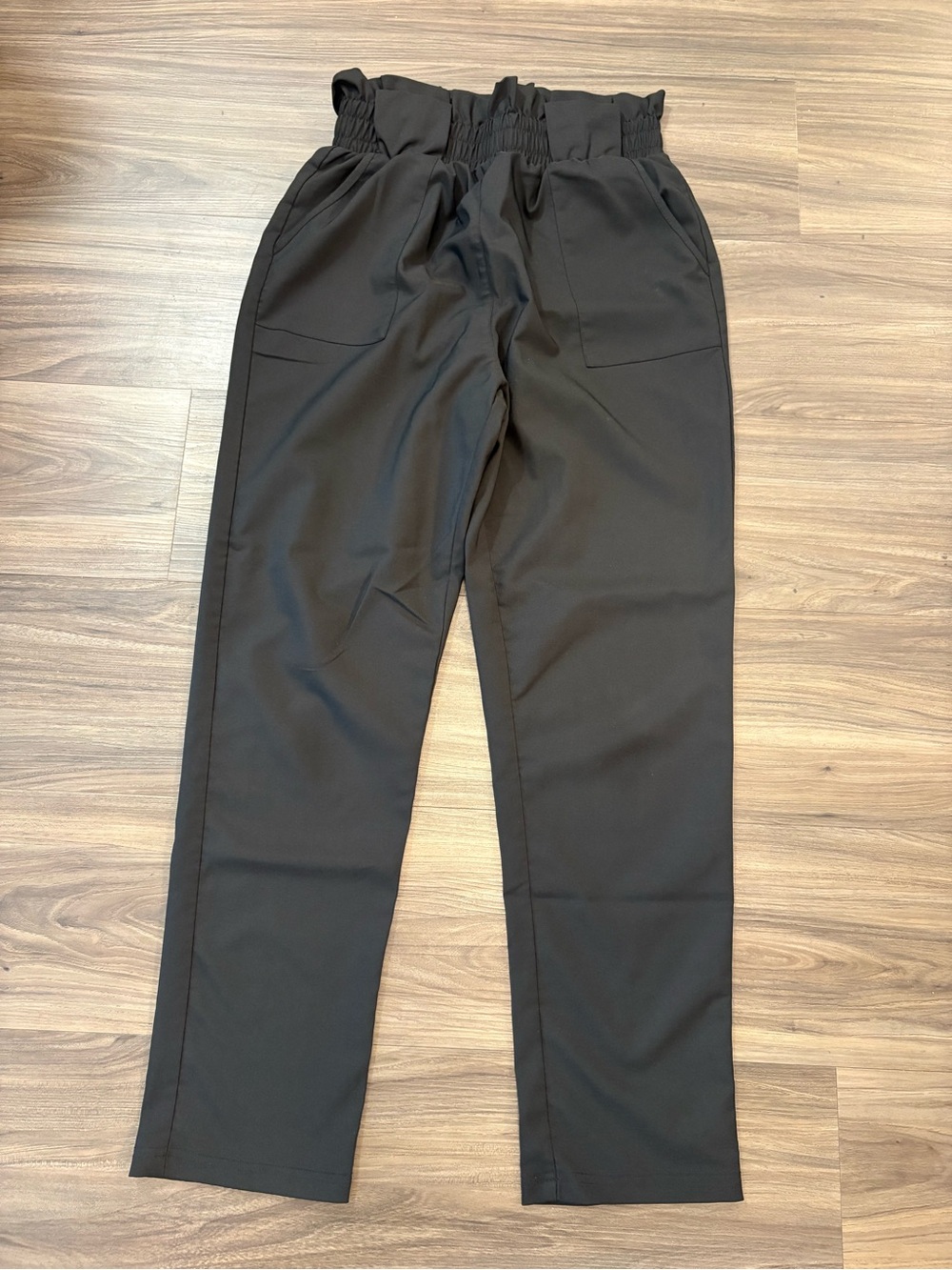 Women’s Black Elastic-Waist Tailored Pants